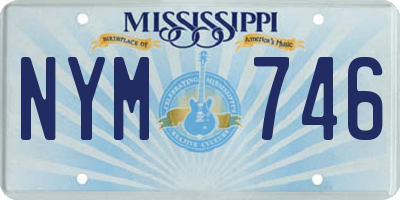 MS license plate NYM746
