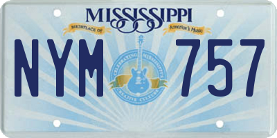MS license plate NYM757