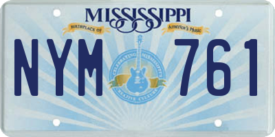 MS license plate NYM761