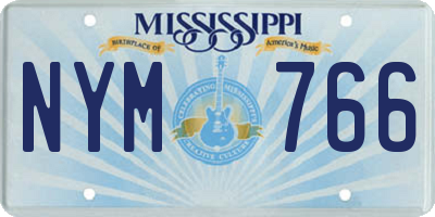 MS license plate NYM766
