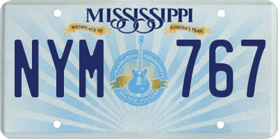 MS license plate NYM767