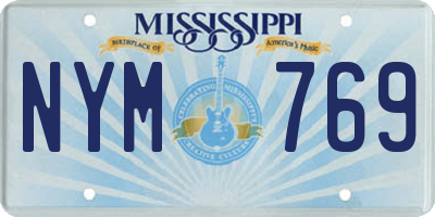 MS license plate NYM769
