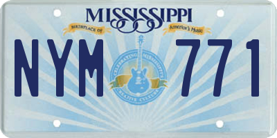 MS license plate NYM771
