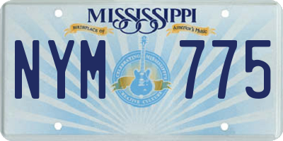 MS license plate NYM775