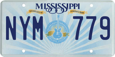 MS license plate NYM779