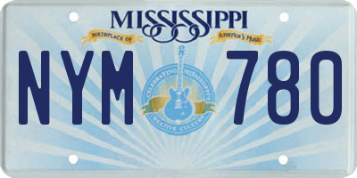 MS license plate NYM780