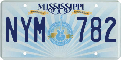 MS license plate NYM782