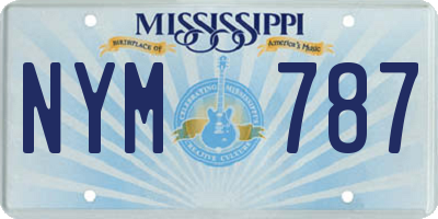 MS license plate NYM787