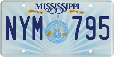 MS license plate NYM795