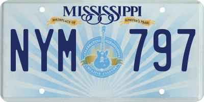 MS license plate NYM797