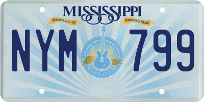 MS license plate NYM799