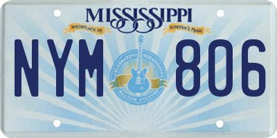 MS license plate NYM806