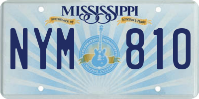 MS license plate NYM810