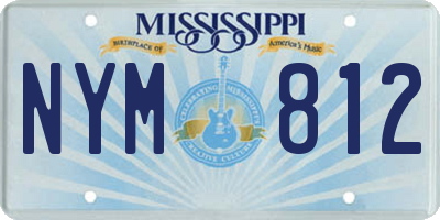 MS license plate NYM812