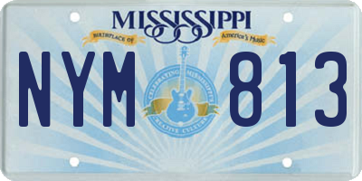 MS license plate NYM813