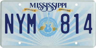 MS license plate NYM814