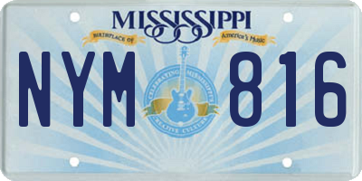 MS license plate NYM816