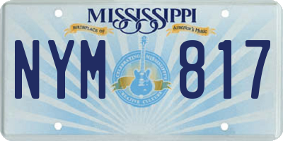MS license plate NYM817
