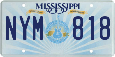 MS license plate NYM818