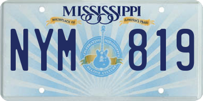 MS license plate NYM819