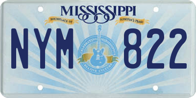 MS license plate NYM822