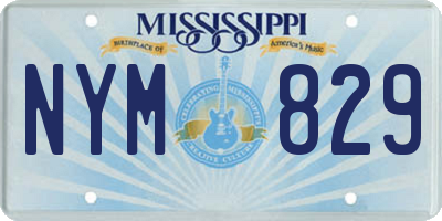 MS license plate NYM829
