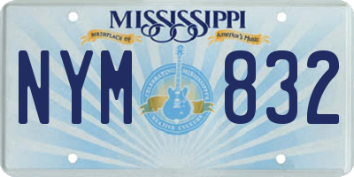 MS license plate NYM832