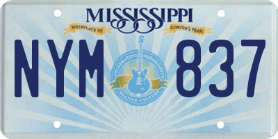 MS license plate NYM837