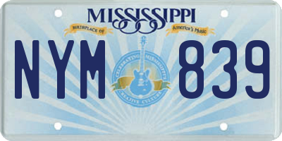 MS license plate NYM839