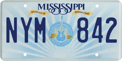 MS license plate NYM842