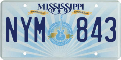 MS license plate NYM843
