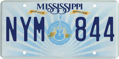 MS license plate NYM844