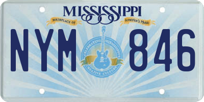 MS license plate NYM846