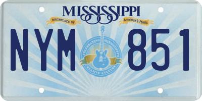 MS license plate NYM851