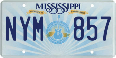 MS license plate NYM857