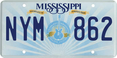 MS license plate NYM862