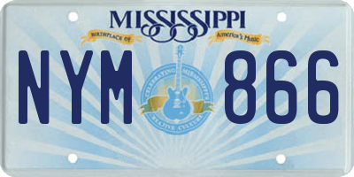 MS license plate NYM866