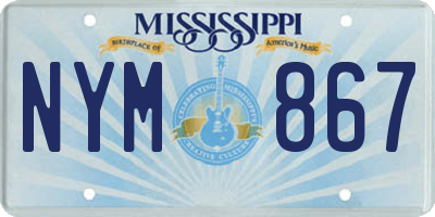 MS license plate NYM867
