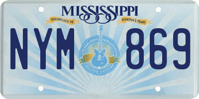 MS license plate NYM869
