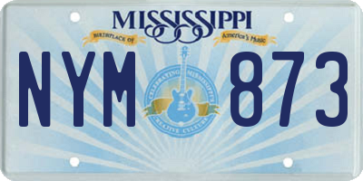 MS license plate NYM873