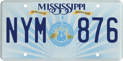 MS license plate NYM876