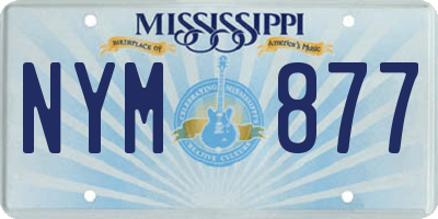 MS license plate NYM877