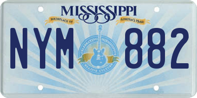 MS license plate NYM882