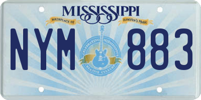 MS license plate NYM883