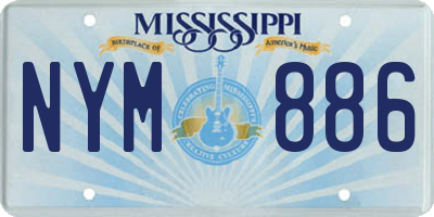 MS license plate NYM886
