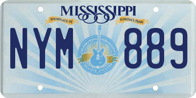 MS license plate NYM889