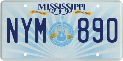 MS license plate NYM890