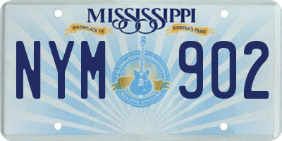 MS license plate NYM902