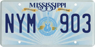 MS license plate NYM903