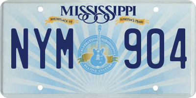 MS license plate NYM904